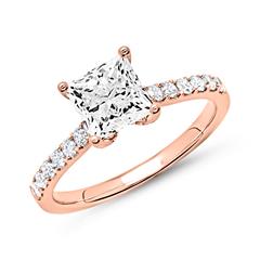 🦚 Verlobungsring 750er Roségold mit Diamanten