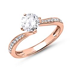 🦚 Verlobungsring 585er Roségold mit Diamanten