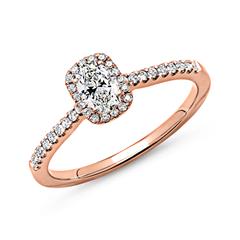 🦚 Halo Ring 585er Roségold mit Diamanten