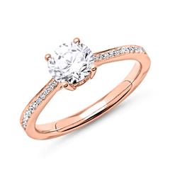 🦚 Verlobungsring 585er Roségold mit Diamanten