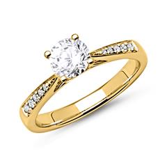 🦚 585er Gold Verlobungsring mit Diamanten