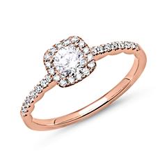 🦚 Halo Ring 585er Roségold mit Diamanten
