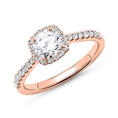 🦚 750er Roségold Verlobungsring mit Diamanten