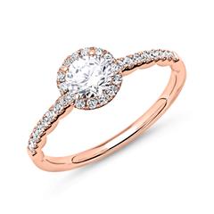 🦚 750er Roségold Halo Ring mit Diamanten