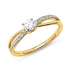 🦚 585er Gold Ring mit Brillanten
