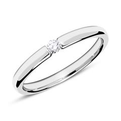 🦚 Verlobungsring aus 585er Weißgold mit Diamant 0,05 ct.