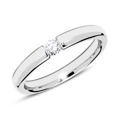🦚 585er Weißgold Verlobungsring mit Diamant 0,10 ct.