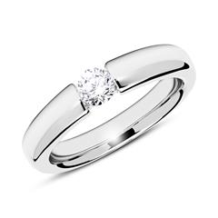 🦚 14K Weißgold Verlobungsring mit Diamant 0,25 ct.