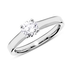 🦚 Ring aus 14K Weißgold mit Diamant 0,50 ct.