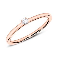 🦚 Verlobungsring aus 750er Roségold mit Diamant 0,05 ct.