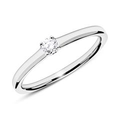 🦚 Ring aus 18K Weißgold mit Diamant 0,10 ct.