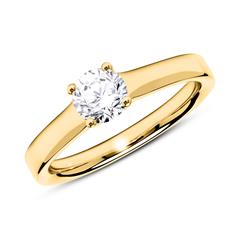 🦚 18K Goldring mit Diamant 0,50 ct.