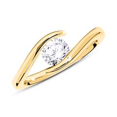 🦚 Ring aus 14K Gold mit Diamant 0,50 ct.