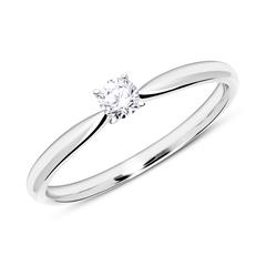 🦚 585er Weißgold Verlobungsring mit Diamant 0,15 ct.