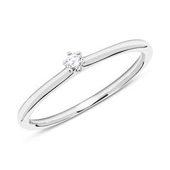 🦚 750er Weißgold Ring mit Diamant 0,05 ct.