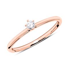 🦚 14K Roségold Verlobungsring mit Diamant 0,10 ct.