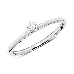 🦚 Solitärring aus 750er Weißgold mit Diamant 0,10 ct.