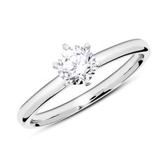 🦚 585er Weißgold Verlobungsring mit Diamant 0,50 ct.