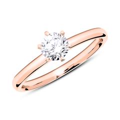 🦚 18K Roségold Solitärrring mit Diamant 0,50 ct.