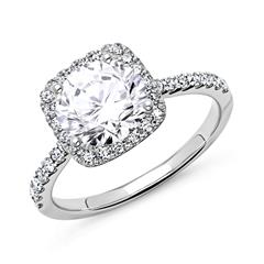 🦚 Halo-Ring 950er Platin mit Diamanten