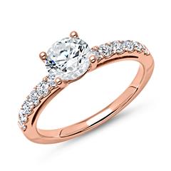 🦚 750er Roségold Verlobungsring mit Diamanten