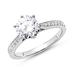 🦚 Verlobungsring 750er Weißgold mit Diamanten