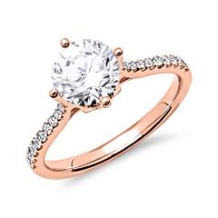 🦚 585er Roségold Ring mit Brillanten