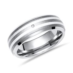 🦚 Moderner Ring Titan Einlage Silber & Brillant
