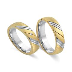 🦚 Eheringe 750er Gelb- Weissgold mit Brillant