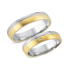 🦚 Eheringe 333er Gelb- Weissgold mit Brillant