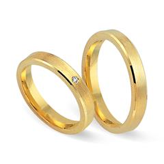 🦚 Trauringe 585er Gelbgold mit Brillant