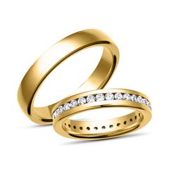 🦚 Eheringe 585er Gelbgold 32 Diamanten