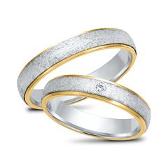 🦚 Eheringe 750er Gelb- Weissgold mit Brillant