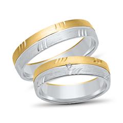 🦚 Eheringe 585er Gelb- Weissgold mit Brillant