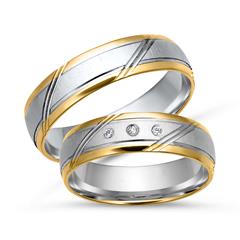 🦚 Eheringe 333er Gelb- Weissgold 3 Brillanten