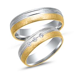 🦚 Eheringe 585er Gelb- Weissgold 3 Brillanten