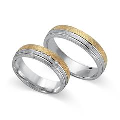 🦚 Eheringe 750er Gelb- Weissgold 3 Diamanten