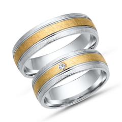 🦚 Eheringe 750er Gelb- Weissgold mit Brillant