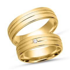 🦚 Trauringe 333er Gelbgold mit Brillant
