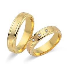 🦚 Eheringe 750er Gelbgold 3 Diamanten