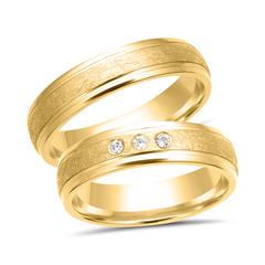 🦚 Trauringe 585er Gelbgold 3 Brillanten