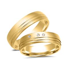 🦚 Eheringe 750er Gelbgold 3 Brillanten