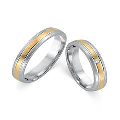 🦚 Eheringe 585er Gelb- Weissgold mit Diamant