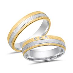 🦚 Eheringe 750er Gelb- Weissgold 3 Diamanten