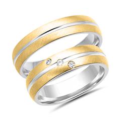 🦚 Eheringe 333er Gelbgold 3 Diamanten