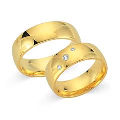 🦚 Trauringe 585er Gelbgold 3 Diamanten