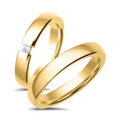 🦚 Eheringe 333er Gelbgold mit Brillant