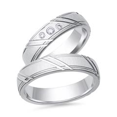 🦚 Eheringe 333er Weissgold 3 Diamanten