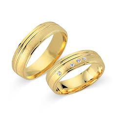 🦚 Eheringe 750er Gelbgold 4 Diamanten
