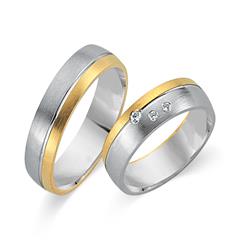 🦚 Eheringe 333er Gelb- Weissgold 3 Brillanten